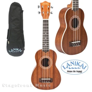 LANIKAI LMAS MAHOGANY SERIES SOPRANO UKULELE IN SATIN FINISH w/LANIKAI BAG - Picture 1 of 4