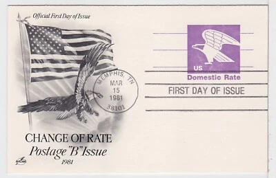 TurtlesTradingPost- American Eagle B Rate Reply Card- 1981- FDC #UY31 Artcraft - Image 1 of 2