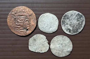 Netherland - VOC Duit 1 Pcs & 1 Stuiver 4 Pcs - Picture 1 of 2