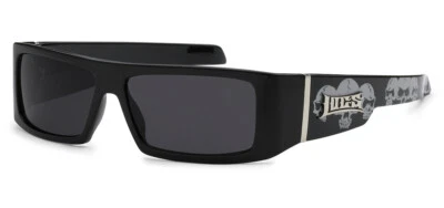 Locs OG Cholo Gangster Street Wrap Shades Sunglasses Dark Smoke Black/Skull LC6 - Image 1 of 3