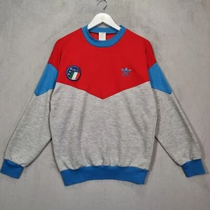 Vintage Adidas Italy Sweatshirt Mens Large Red Grey Blue Adidas Firebird Italian - Imagen 1 de 12