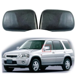 Black Carbon Car Modification Side Mirror Covers Trim For Honda CRV 1997 - 2001 - Imagen 1 de 6