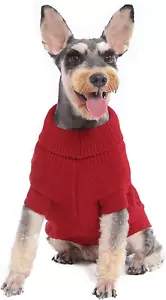 Christmas Dog Pullover Sweater, Soft Cable Knit Turtleneck for Small Dogs - Picture 1 of 12