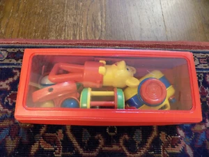 Royal Vtg Japan Baby Toys SET in Red Case camera Squeaker Shaker Roller RARE EUC - Picture 1 of 13