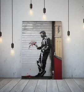 BANKSY JILTED LOVER - TIEF GERAHMTER LEINWAND GRAFFITI WANDKUNST BILD PAPIERDRUCK - - Bild 1 von 17