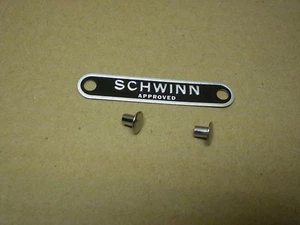 Schwinn zugelassen Herren & Damen Jungen & Mädchen Sitz Namensschild Etikett Emblem & Nieten - Bild 1 von 2