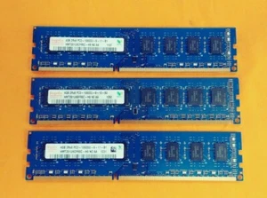 Lot of 3 Hynix 4GB 2Rx8 PC3-10600U HMT351U6CFR8C-H9 DDR3 Desktop Memory(*) - Picture 1 of 4