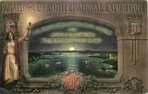 1913 PPIE San Francisco California Poster Style Exposition Postcard 25-5827 - Bild 1 von 2