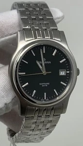 Reloj para hombre Grovana hecho en Suiza esfera negra tono plateado acero inoxidable 1561.1134 - Imagen 1 de 5