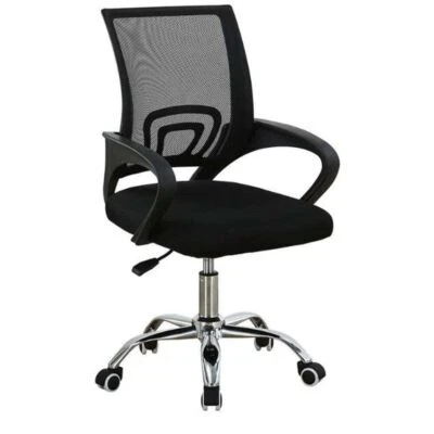 Poltrona Sedia Presidenziale da Ufficio Direzionale Girevole Traspirante Nero - Immagine 1 di 4