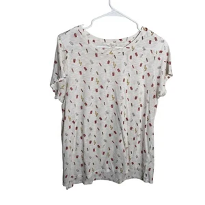 Lucky Brand Shirt Women's Medium Popsicle Fun Casual Round Neck Tee Top - Picture 1 of 5
