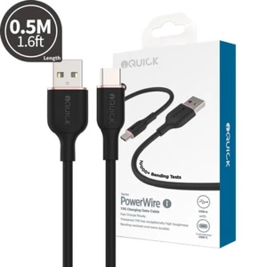 iQuick PowerWire 1 Series TPE Charging Date Cable USB to Type-C 0.5m - Picture 1 of 7