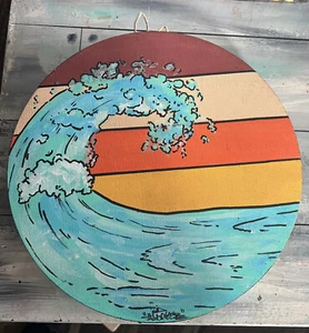 12 Zoll Runde Acryl Strandwelle Wohnkultur Urban Canvas Shortiez Tinte Geschenk Weihnachten - Bild 1 von 2