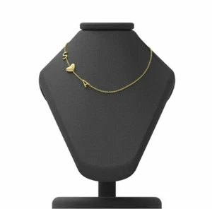 14k Yellow Gold Letter Necklace Name Initials Necklace Personalized Gold Pendant - Picture 1 of 12