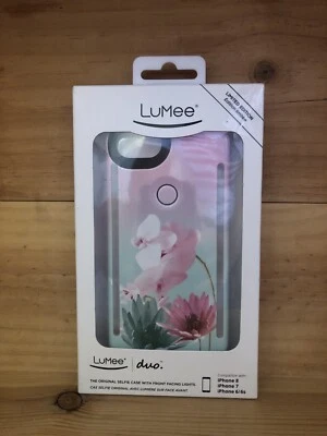 Funda LuMee Duo Light Up Edición Limitada para iPhone 6, 7, 8 Rosa Azul Flor Foto 1 de 4