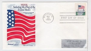 TurtlesTradingPost- Flag Over White House 1969 FDC #1338G - Fleetwood- Coil - Picture 1 of 1