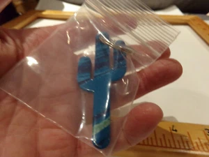 Multi colored blue cactus,  KEY CHAIN - Picture 1 of 1