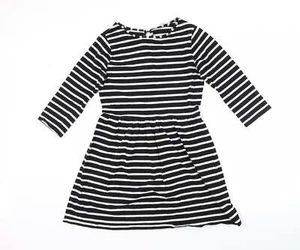 Oasis Womens Black Cotton Blend Skater Dress Size S - Picture 1 of 12
