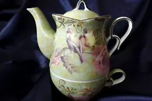 Luxurious Porcelain Tea for One Teapot & Mug Set...Time Flier...top quality - Picture 1 of 1