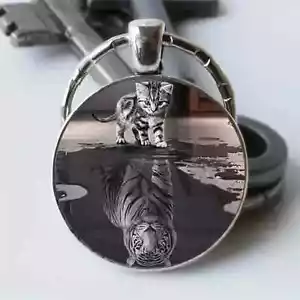 Lindo Gatito y Tigre Llavero Llavero Cartera Bolso de Mano Coche Dije Mochila Bolso - Imagen 1 de 4