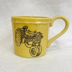 Farm Tractor and Barbed Wire Yellow Coffee Mug Appletree Design by Ron Knox - Picture 1 of 6
