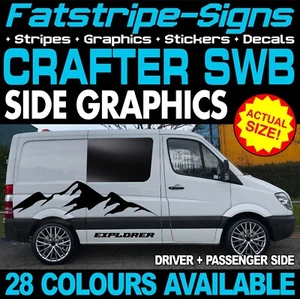 to fit VW CRAFTER SWB GRAPHICS STICKERS STRIPES DECALS CAMPER VAN MOTORHOME - Picture 1 of 2