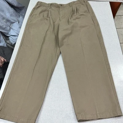 Pantalones delanteros plisados Basic Editions para hombre 38x30 bronceado bolsillo de barra Foto 1 de 4