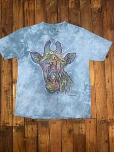 THE MOUNTAIN GIRAFFE BLUE TIE-DYE XLARGE T-SHIRT - Picture 1 of 5