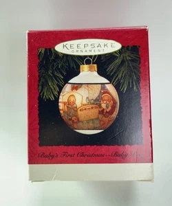 Hallmark Keepsake Glass Ornament VTG 1994 Baby Boy Baby’s First Christmas w/ Box - Picture 1 of 12