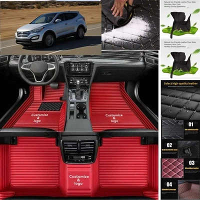 For Hyundai Santa Fe 5-seater Car Floor Mats Anti-Slip Carpets Handmade Liners Foto 1 de 4