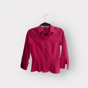 Lauren Ralph Lauren Blouse Women 2 Pink Brunch Coastal Occasion Peplum - Picture 1 of 4