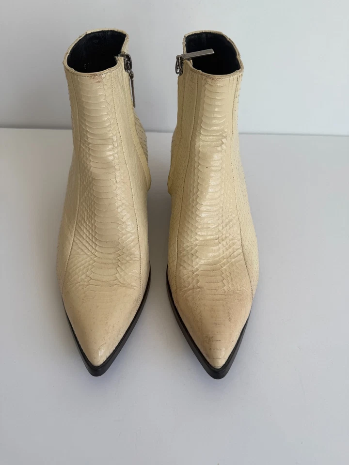 Botines Saint Laurent Crema Auténticos Piel de Serpiente - EU 38.5 - US 8  Foto 1 de 4