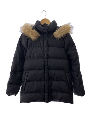 MONCLER Piumino Cappuccio Pelliccia 0 Nylon Nero Tinta Unita 314 02 1250