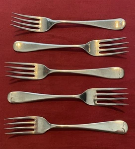 Set Of 5 Vintage Sheffield Nickel Silver Cake Forks c.1920’s-1930’s - Picture 1 of 9
