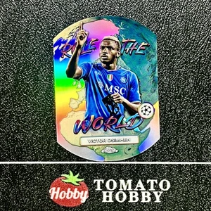 TOPPS CHROME UEFA JAPANESE 2023-24 VICTOR OSIMHEN REFRACTOR RULE THE WORLD - Picture 1 of 2