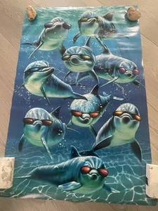 Occhiali da sole TROPICAL DOLPHINS FISH OCEAN Royce McClure "Stay Cool" tendenze poster - Foto 1 di 5