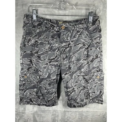 Shorts Lucky Brand 18 meninos tamanho juvenil cinza camuflado bolsos de carga logotipo ajuste clássico - Imagem 1 de 4