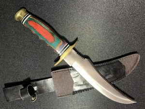 Frost Cutlery Stainless Steel Bowie Knife with Frost Wood Handle - 13.5” Overall - Picture 1 of 12