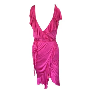Versace S/S 2004 Runway Plunging Neckline Wrap Ruffles Dress - Picture 1 of 7