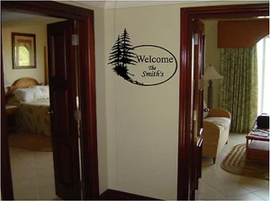 Personalisiertes Willkommensschild Wandaufkleber Wandbild Dekor Vinyl-Aufkleber Wandbild Aufkleber - Bild 1 von 2
