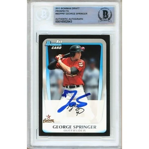 George Springer Auto 2011 1st Bowman Prospects #BDPP81 Astros Autograph Beckett - Picture 1 of 6