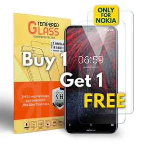 Tempered Glass Screen Protector For Nokia 3.1 2.1 5.1 6.1 7.1 8 9 Lite Lumia 635 - Picture 1 of 7