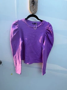 Zara Women's Crew Neck Sweatshirt Pink ~ Size S NEW TAGS HJ67 - Picture 1 of 3