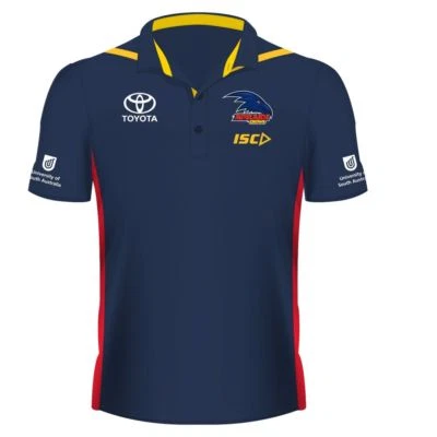 Adelaide Crows Media Polo Shirt Sizes Medium & Large Available Navy AFL ISC 19 - Image 1 of 4