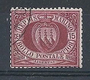 1892-94 SAN MARINO USATO STEMMA 15 CENT - RR8662 - Picture 1 of 1