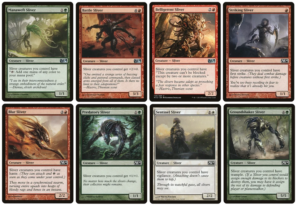 MTG - 8 x Different Sliver cards - Legacy Commander Vintage - All LP or better - Image 1 of 1