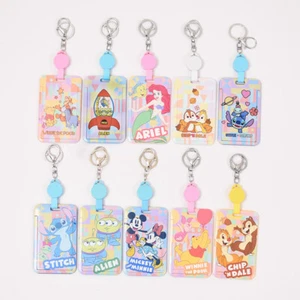 Disney Mickey Pooh Chip Dale ID Card Case Bus Pass Holder Ariel Stitch Alien New - Picture 1 of 26