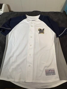 Milwaukee Brewers Jersey Zack Greinke Mens Size XL Button Up MLB Genuine Merch - Picture 1 of 10