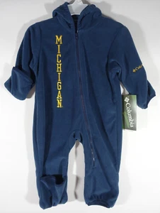 Columbia Michigan Fleece Bunting Pram Suit Infant 18 Month Hooded Rollover Cuffs - Picture 1 of 11