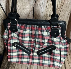 Women's Large Capacity Lightweight Red/White/Blue Plaid Shoulder Bag - Picture 1 of 8